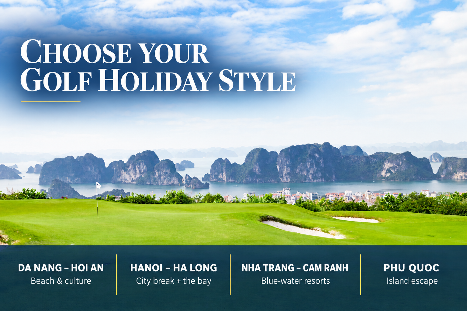 Vietnam golf holiday destinations by vacation style