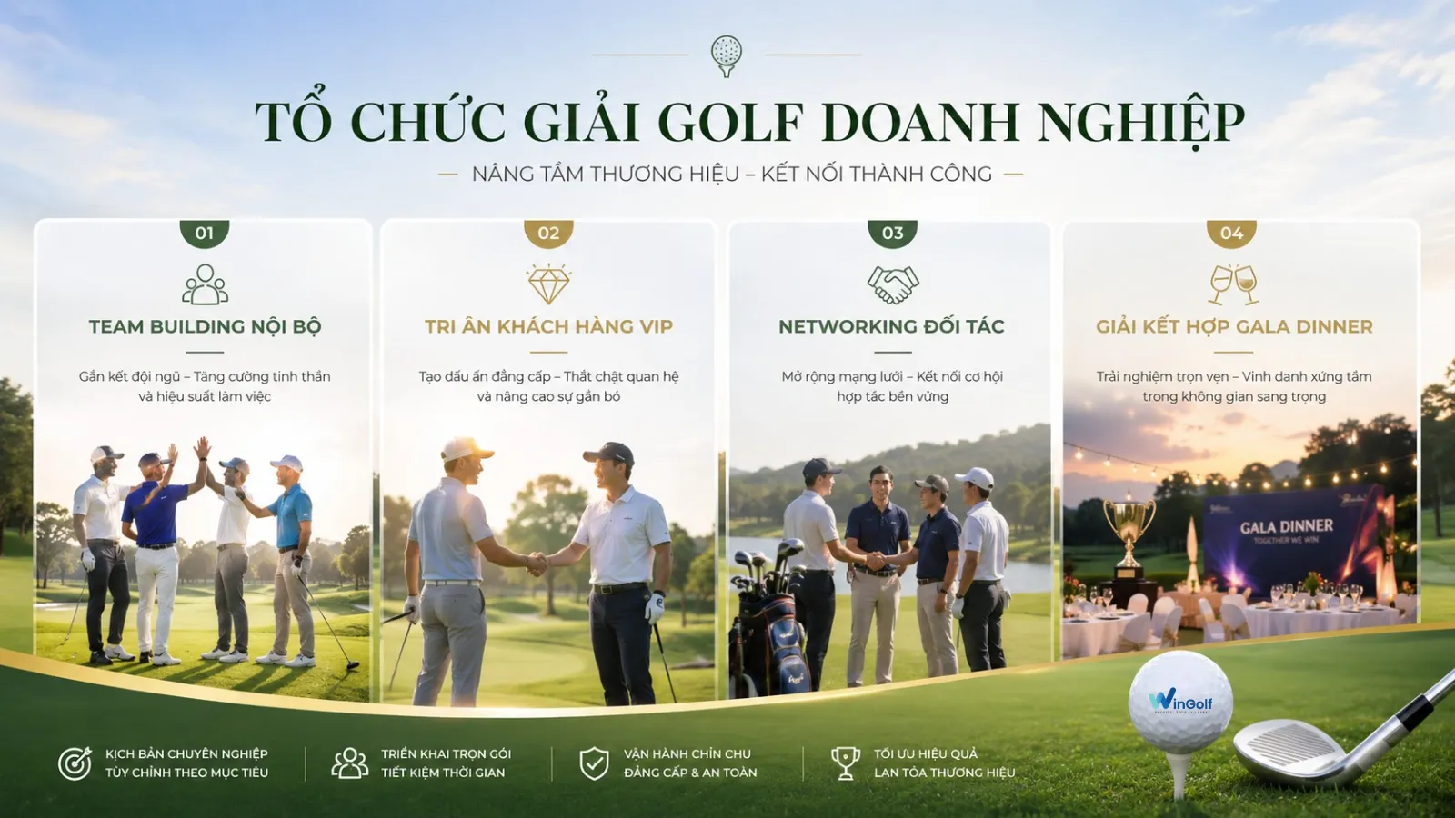 Corporate golf tournament organization — opening and welcoming golfers